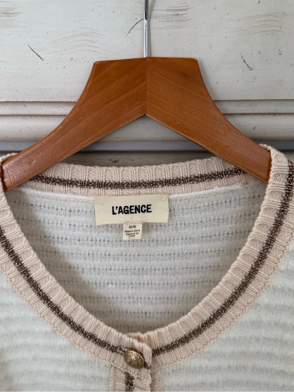 L’Agence Archer Wool Gold Button Cardigan - Picture 5 of 7